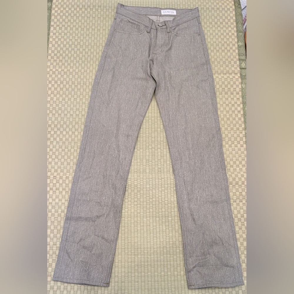 LNWOT Gustin #520 Heather Green Grey Selvedge Denim Straight Jeans Men's Size 29